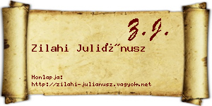 Zilahi Juliánusz névjegykártya